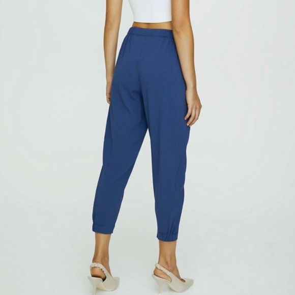 SOLD - Aritzia Babaton Dexter Pull-On Tuxedo Dress Pants Blue Size Medium - Picture 3 of 14